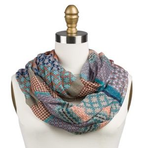 Estelle Printed Stripe Infinity Scarf - NWOT